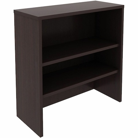 Lorell Essentials 2-Shelf Laminate Stack-on Bookcase, 36" x 15" x 36", Espresso LLR69629
